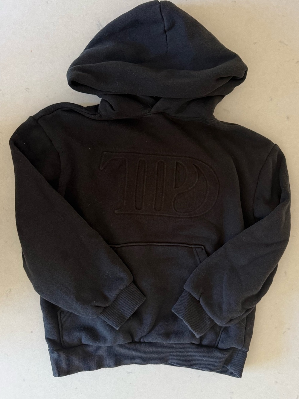 Embroidered Taylor Swift TTPD Logo Black Hoodie from Eras Tour
